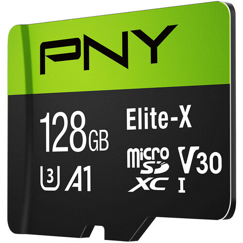 PNY 128GB Elite-X microSDXC UHS-I Tarjeta de Memoria 100MB/s Velocidad de Lectura 30MB/s Velocidad de Escritura