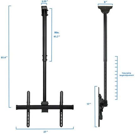Mount-It! MI-509L Soporte de Techo para Pantallas de 32 a 70" 110 lb Capacidad VESA 200x200 a 600x400mm