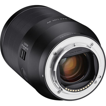 Rokinon 35mm f1.4 AF II Lente para cámaras Sony E-Mount con autoenfoque y diafragma 9 hojas
