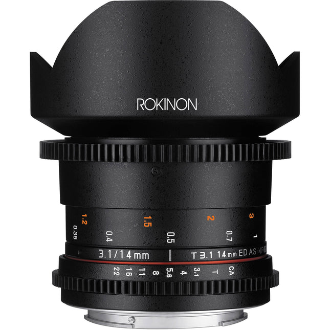 Rokinon 14mm T3.1 Objetivo Cine Ultra Gran Angular Full Frame para Canon EF