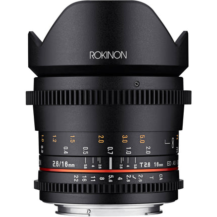 Rokinon 16mm T2.6 Objetivo Cine Gran Angular Full Frame Canon EF