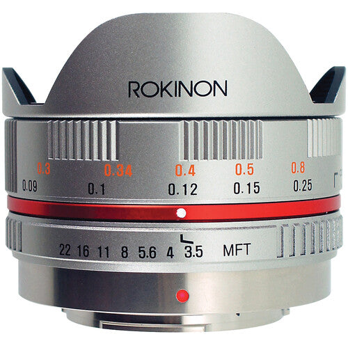 Rokinon 7.5mm f3.5 Objetivo Fisheye Ultra Gran Angular para Micro 43 con Parasol y Estuche