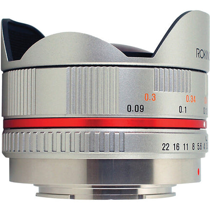 Rokinon 7.5mm f3.5 Objetivo Fisheye Ultra Gran Angular para Micro 43 con Parasol y Estuche