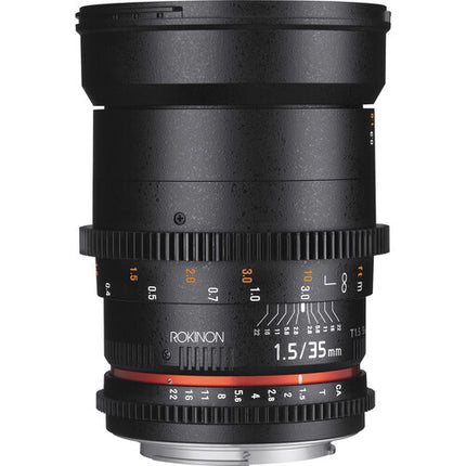 Rokinon 35mm T1.5 Lente Cine para Montura Canon EF con Filtro 77mm