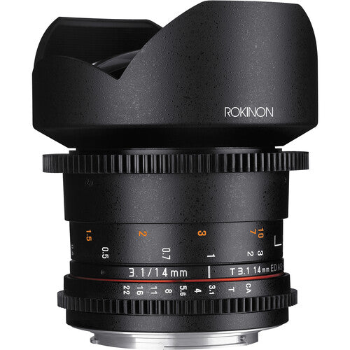 Rokinon 14mm T3.1 Objetivo Cine Ultra Gran Angular Full Frame para Canon EF