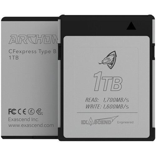 Exascend 1TB Archon CFexpress Tipo B Tarjeta de Memoria 1700MBs Lectura 1600MBs Escritura 5 Años Garantía