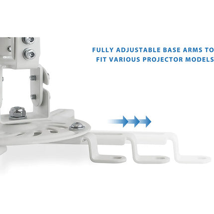 Mount-It! Soporte de techo universal para proyector blanco altura ajustable 21 a 34.5 pulgadas capacidad 29.7 lb