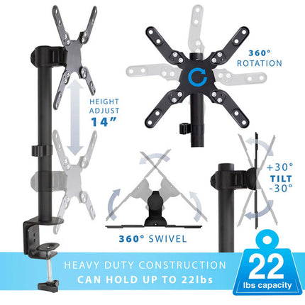 Mount-It! MI-709 Soporte de Escritorio para Monitores hasta 42" y 22 Libras