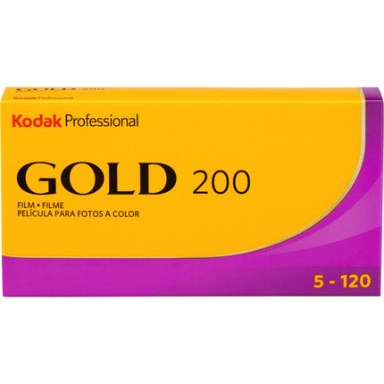Kodak Professional Gold 200 Película Color Negativa 120 ISO 200 5-Pack