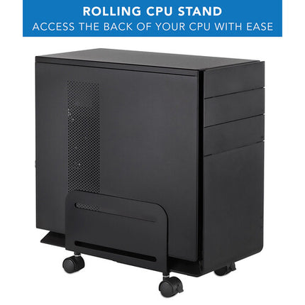 Mount-It! Soporte Metálico para CPU con Ruedas Giratorias Capacidad 22 lb ajuste 8.5"