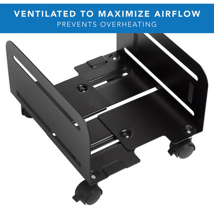 Mount-It! Soporte Metálico para CPU con Ruedas Giratorias Capacidad 22 lb ajuste 8.5"