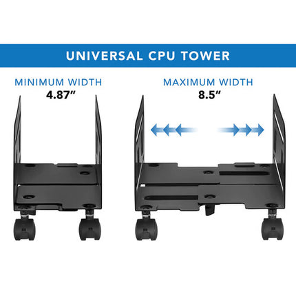 Mount-It! Soporte Metálico para CPU con Ruedas Giratorias Capacidad 22 lb ajuste 8.5"