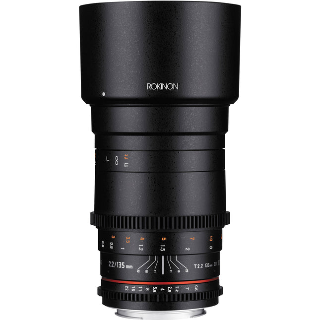 Rokinon 135mm T2.2 Cine DS Objetivo para Canon EF Montura con Foco Manual y Apertura De-Clicked