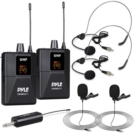 Pyle Pro PDWMU211 Sistema de Micrófono Inalámbrico UHF 2 Canales Alcance 49 m y USB