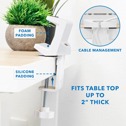 Mount-It! Soporte de Escritorio Blanco con 3 Enchufes y 3 USB 0.4 a 2 Pulgadas