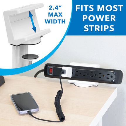 Mount-It! Soporte de Escritorio Blanco con 3 Enchufes y 3 USB 0.4 a 2 Pulgadas