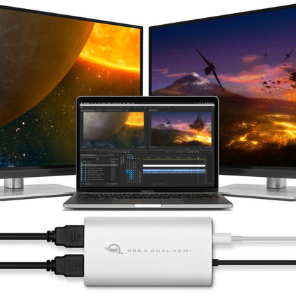 OWC USB-C a adaptador dual HDMI 4K con 2 puertos HDMI 2.0 60 Hz