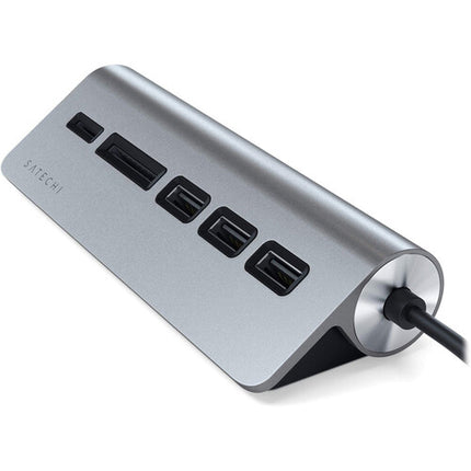 Satechi USB Type-C Combo Hub espacio gris múltiple USB 3.2 y ranuras SD microSD