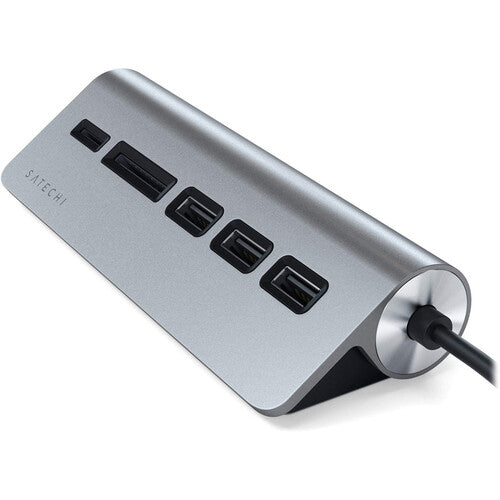 Satechi USB Type-C Combo Hub espacio gris múltiple USB 3.2 y ranuras SD microSD