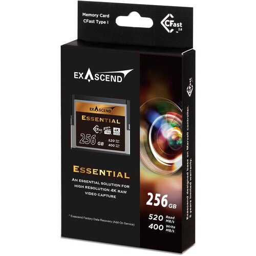 Exascend 256GB CFX Serie Tarjeta de Memoria CFast 2.0 550MBs Lectura 530MBs Escritura