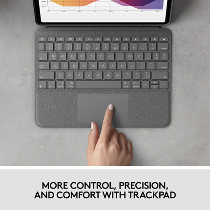 Logitech Folio Touch Funda Teclado con Trackpad para iPad Air 4ª y 5ª Gen Oxford Grey Retroiluminado y Protección Completa