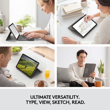 Logitech Folio Touch Funda Teclado con Trackpad para iPad Air 4ª y 5ª Gen Oxford Grey Retroiluminado y Protección Completa