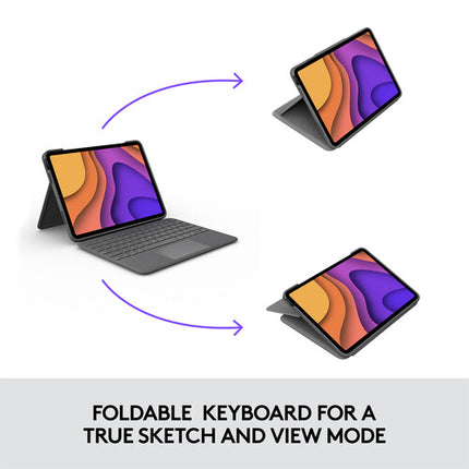 Logitech Folio Touch Funda Teclado con Trackpad para iPad Air 4ª y 5ª Gen Oxford Grey Retroiluminado y Protección Completa