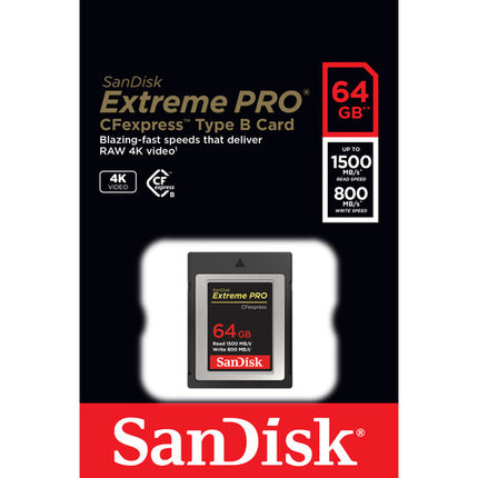 SANDISK 64GB Extreme PRO CFexpress Tipo B y 256GB SDXC Kit de Tarjetas de Memoria 1500MBs lectura 310MBs lectura