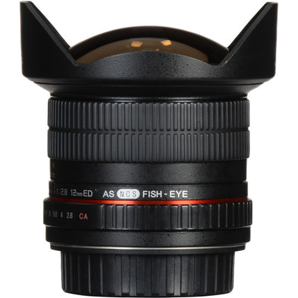 Rokinon 12mm f/2.8 Objetivo Fisheye para Canon EF Montura 180º y Parasol