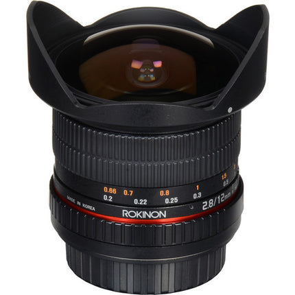 Rokinon 12mm f/2.8 Objetivo Fisheye para Canon EF Montura 180º y Parasol