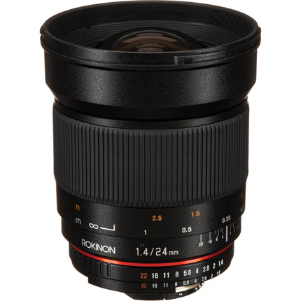 Rokinon 24mm f1.4 ED AS UMC Objetivo gran angular para Nikon con enfoque manual y distancia mínima 25cm