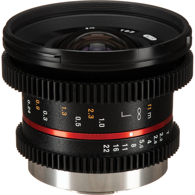 Rokinon 12mm T2.2 Lente Cine para Montura Micro Cuatro Tercios T22 y Distancia Mínima 7.87"