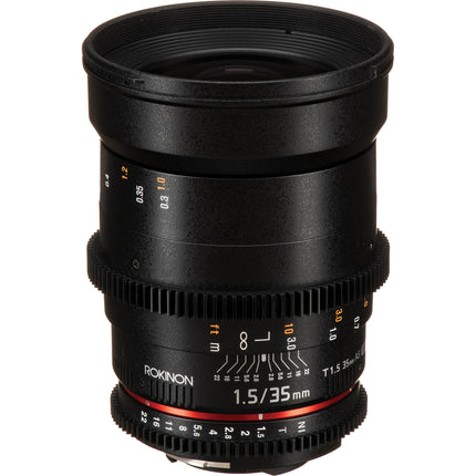 Rokinon 35mm T1.5 Objetivo Cine para Montura Nikon F Full Frame 77mm
