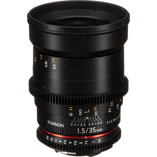 Rokinon 35mm T1.5 Objetivo Cine para Montura Nikon F Full Frame 77mm