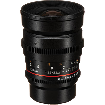 Rokinon 24mm T1.5 Objetivo Cine para Montura Micro Cuatro Tercios con Funda y Tapas