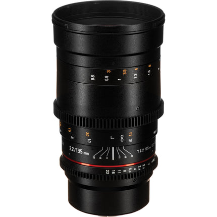 Rokinon 135mm T2.2 Cine DS lente para montura Micro Cuatro Tercios con filtro 77mm y capuchones