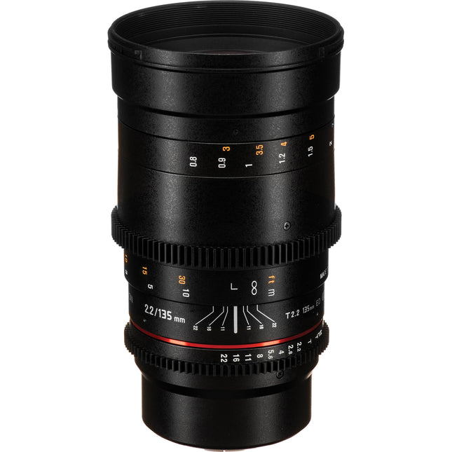 Rokinon 135mm T2.2 Cine DS lente para montura Micro Cuatro Tercios con filtro 77mm y capuchones