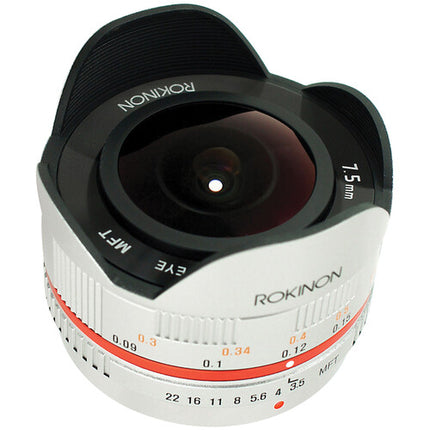 Rokinon 7.5mm f3.5 Objetivo Fisheye Ultra Gran Angular para Micro 43 con Parasol y Estuche
