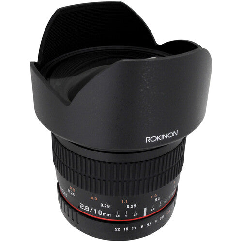 Rokinon 10mm f/2.8 ED AS NCS CS Lente para Canon Montura EF APS-C con Parasol y Estuche