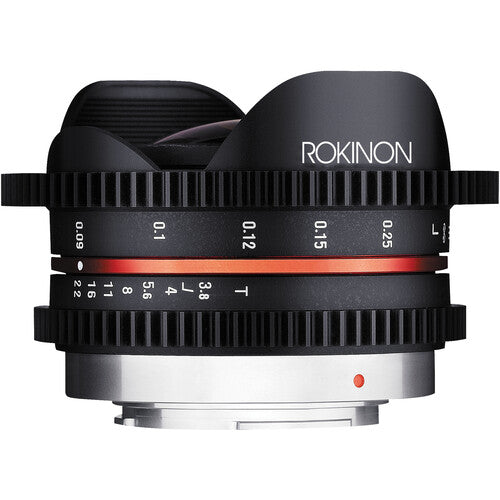 Rokinon 7.5mm T3.8 Objetivo Ojo de Pez Cine para Micro Cuatro Tercios 180º Ángulo de Visión