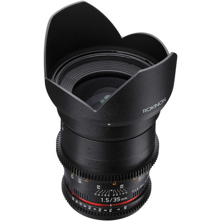 Rokinon 35mm T1.5 Lente Cine para Montura Canon EF con Filtro 77mm