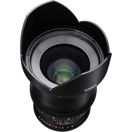 Rokinon 35mm T1.5 Lente Cine para Montura Canon EF con Filtro 77mm