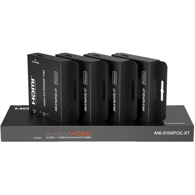A-Neuvideo Extensor Divisor HDMI 1x4 4K30 1080p Cat 6 con 4 Receptores