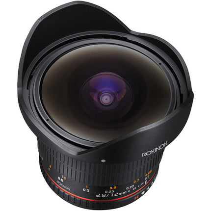 Rokinon 12mm f/2.8 Objetivo Fisheye para Canon EF Montura 180º y Parasol