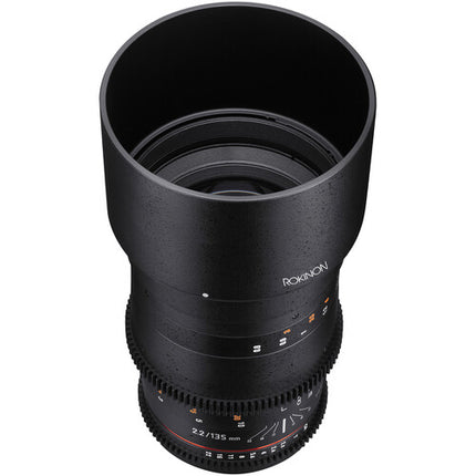 Rokinon 135mm T2.2 Cine DS Objetivo para Canon EF Montura con Foco Manual y Apertura De-Clicked