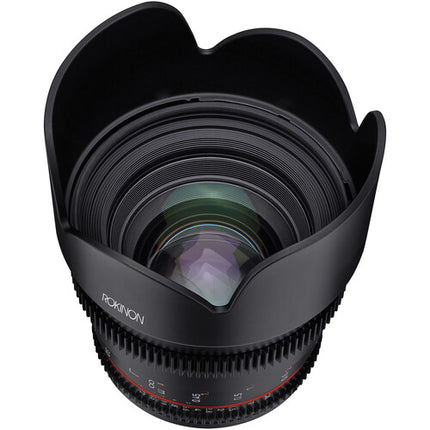 Rokinon 50mm T1.5 DSX Lente de Cine Full-Frame con Montura EF y Parasol Petaloide