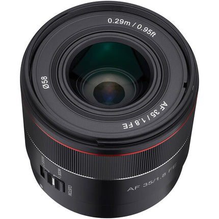 Rokinon AF 35mm f1.8 FE Objetivo Sony E Apertura f1.8 Diafragma 9 Palas Con Parasol