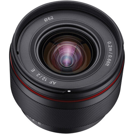 Rokinon 12mm f2.0 AF Objetivo Gran Angular Compacto para Sony E-Mount 62mm con Estuche