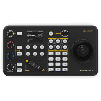 AVMATRIX Controlador Joystick Profesional para Cámara PTZ IP y Serial 2 2" LCD PoE