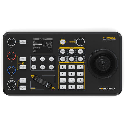 AVMATRIX Controlador Joystick Profesional para Cámara PTZ IP y Serial 2 2" LCD PoE